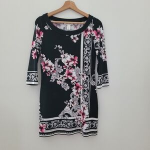 White House Black Market shift dress.  black floral size small